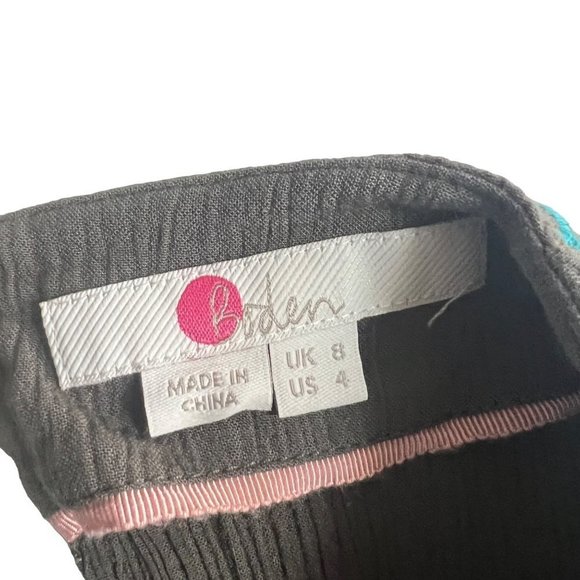 BODEN Natalie Floral Embroidered Green Cropped Jumpsuit Womens Sz.4 - Picture 9 of 12